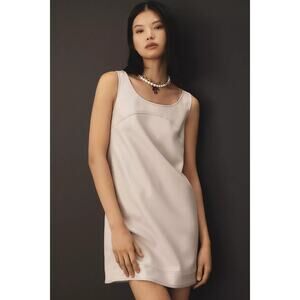 NWT Anthropologie Pilcro Faux-Leather Scoop-Neck Shift Mini Dress $148 Sz 4